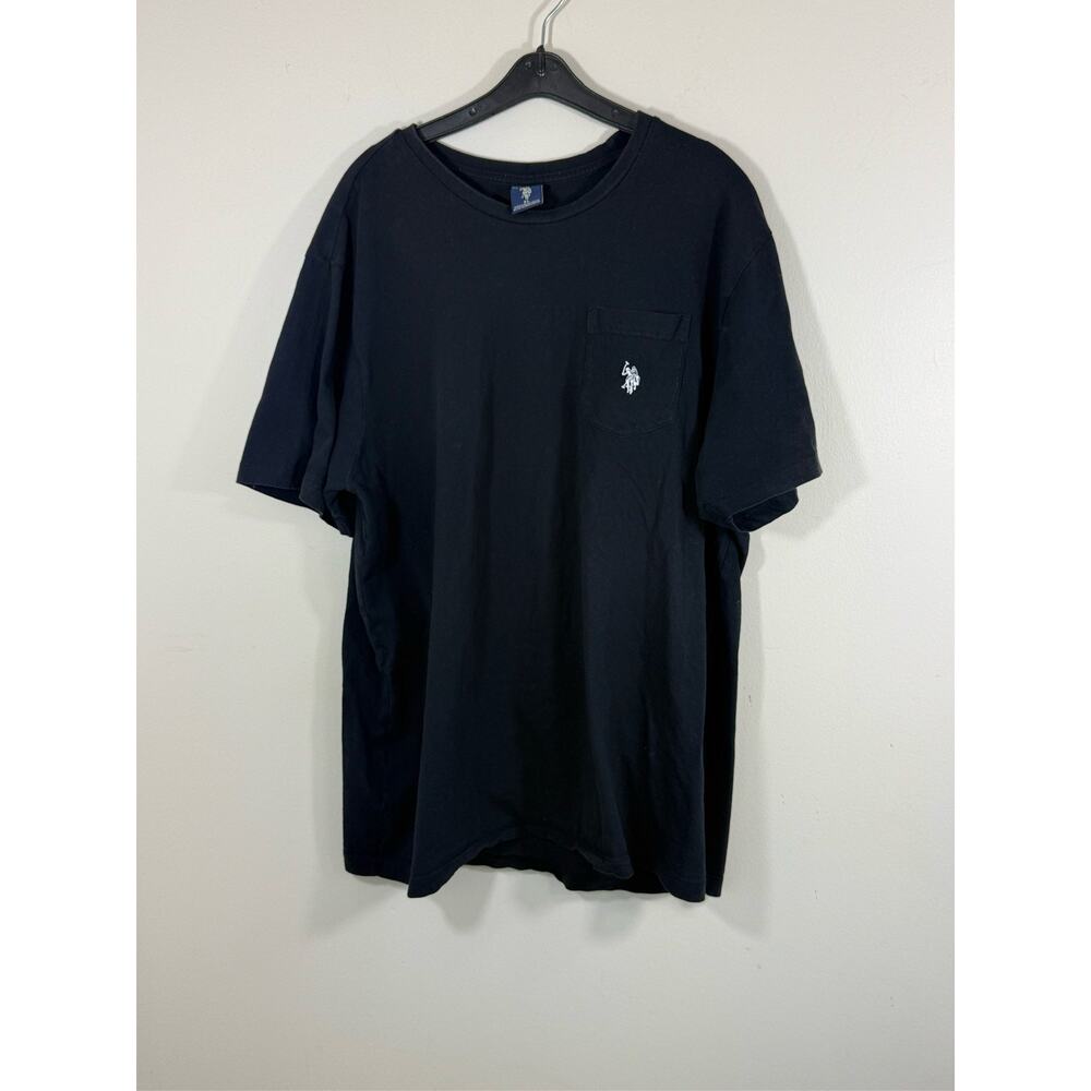 U.S. Polo Assn. Men's XL Black Pocket Tee White Pony Logo